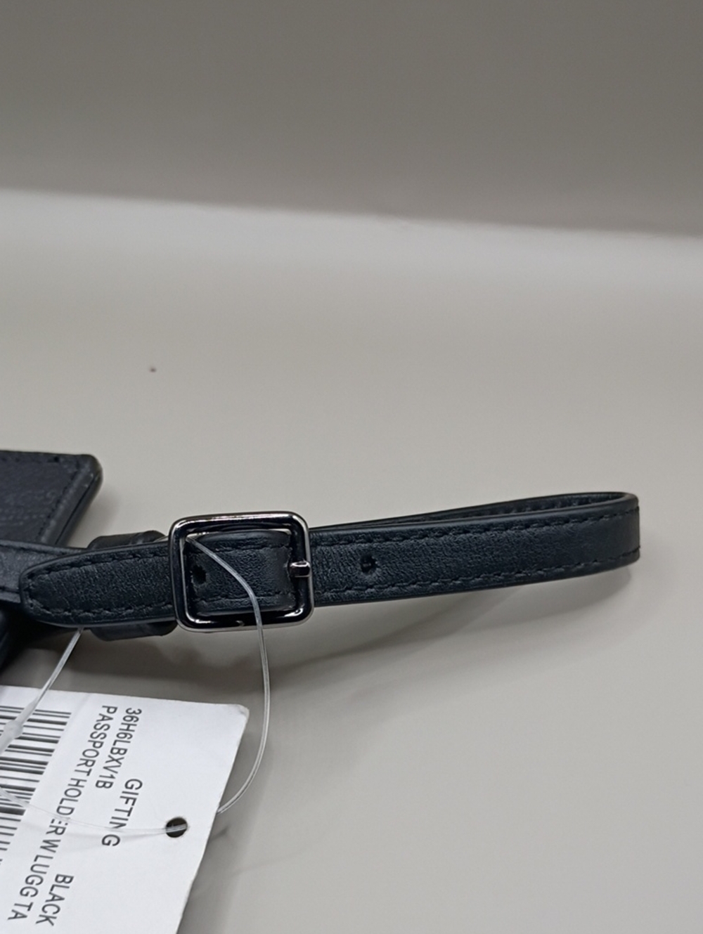 Michael Kors Black Leather Luggage Tag with Strap - Picture 5 of 6